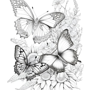 Coloring book for adults. Beautiful butterflies for relaxation and creativity. 30 pages.