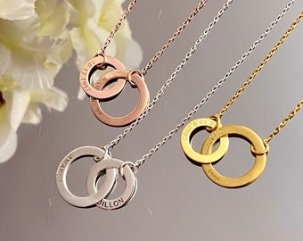 925K Silver Circle Family Necklace, 18K Gold Plated Personalization Necklace,Custom Order,Handmade Necklace,Family Gift,Gift For Her,Dainty