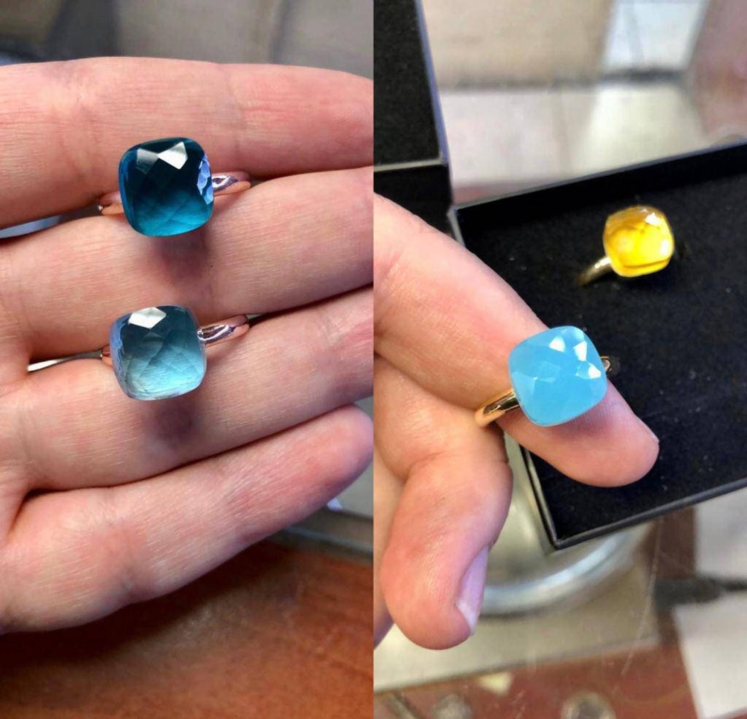 Gioiello Argento Taglia 6-10 Anello In Argento Stile Pavone Con Topazio Blu Londra - Pietra Naturale, Design Speciale, Taglie Disponibili 6-10 Anello Argento Topazio Blu - Foto 10