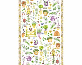 Herb Garden Cotton Tea Towel