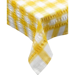 Cotton Seersucker Tablecloth - Yellow