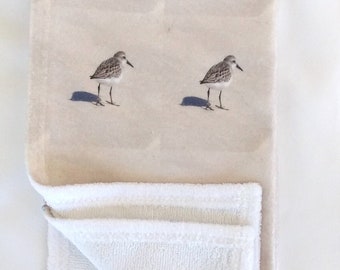 Sandpipers On Beach Soft Plush Hand Towel