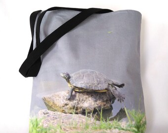 Red-eared Slider Turtle Tote Bag