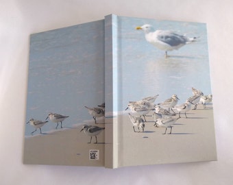 Sandpiper Birds at the Beach  5.75" x 8 " 150-page Hardcover Journal Notebook