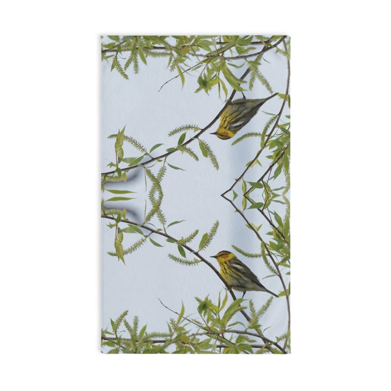 RandomNaturePC Cape May Warbler Hand Towel - Thumbnail 2