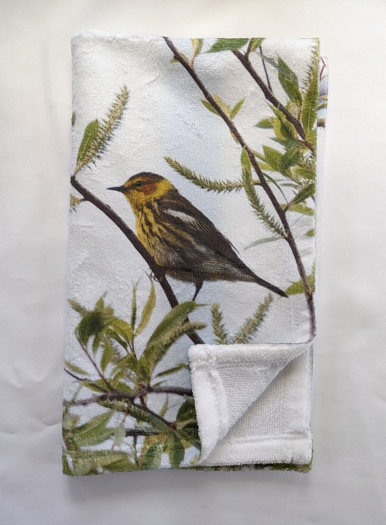 RandomNaturePC Cape May Warbler Hand Towel - Thumbnail 5