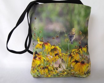 Black-eyed Susans and Goldfinch Tote Bag