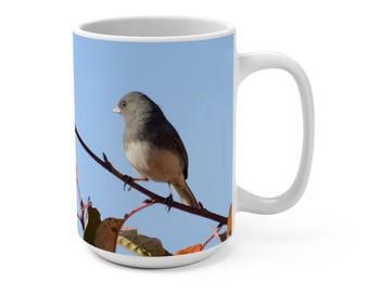 Dark-eyed Junco in Fall Bird Mug 15oz