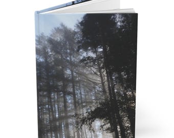 Pine Trees in Mist Hardcover Journal: Nature Notebook