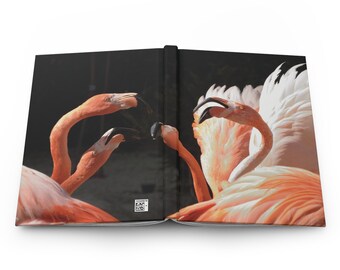 Dramatic Flamingo Fight 5.75" x 8 " 150-page Hardcover Journal Notebook