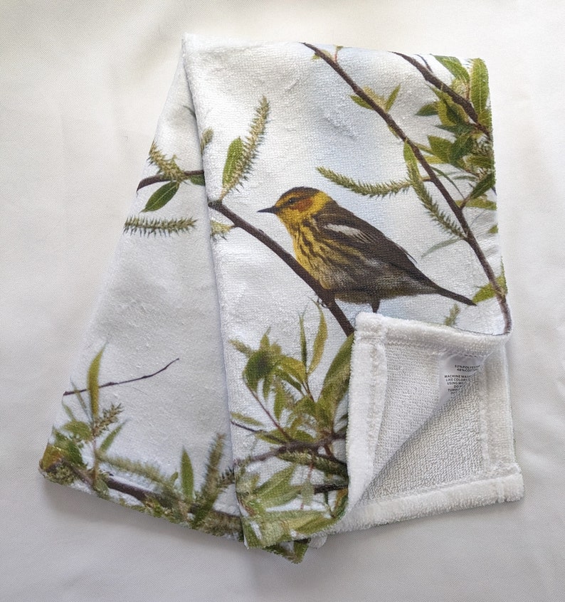 RandomNaturePC Cape May Warbler Hand Towel - Thumbnail 4