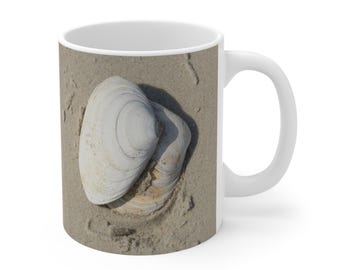 Seashells on the Beach Close-up Ceramic Mug 11oz