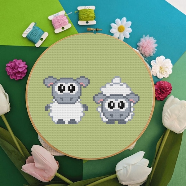 Sheep Cross Stitch Pattern | Counted Cross Stitch Sheep | Animal Cross Stitch Pattern | Counted Cross Stitch Pattern | Digital Pattern PDF