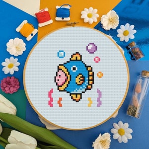 Kirby Cross Stitch | Kirby And Kine Cross Stitch Pattern | Kirby Cross Stitch Pattern | Geeky Cross Stitch Pattern | Cross stitch PDF
