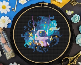 Astronaut Cross Stitch Pattern | Space Cross Stitch Pattern | Astronaut Cross Stitch | Counted Cross Stitch | Pattern Keeper Compatible