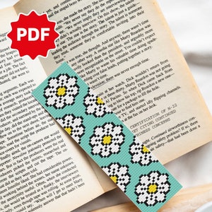 Bookmark Cross Stitch Pattern | Daisy Cross Stitch Bookmark Pattern | Flowers BookMark Cross Stitch Pattern Daisy Flower Nature Cross Stitch