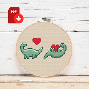 Dinosaur Cross Stitch Pattern | Baby Cross Stitch Pattern | Dinosaur Trex Cross Stitch Pattern | Easy to Follow Cross Stitch Pattern