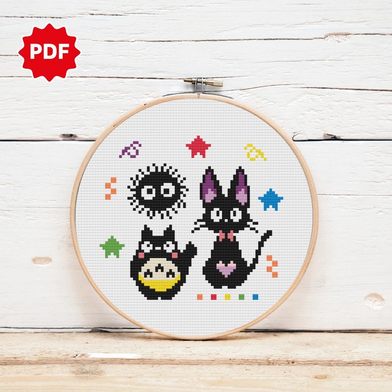 Anime Cross Stitch Pattern Studio Cross Stitch Pattern Ghibli Cross