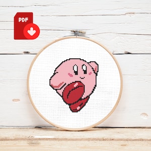 Kirby Cross Stitch Pattern | Kirby Counted Cross Stitch Pattern | Kirby Cross Stitch | Cute Cross Stitch Pattern | INSTANT DOWNLOAD PDF