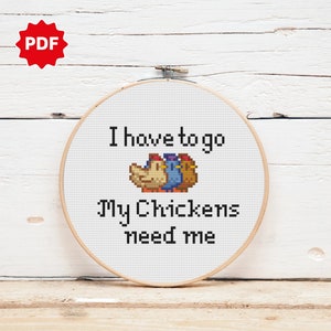 Stardew Valley Chicken Cross Stitch | Stardew Valley Cross Stitch | Stardew Valley Cross Stitch Pattern | Funny Game Cross Stitch Pattern