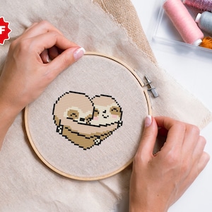 Sloth Cross Stitch Pattern | Animal Cross Stitch Pattern | Sloth Animal Cross Stitch Pattern | Baby Animal Cross Stitch Pattern