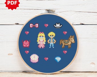 Stardew Valley karakters kruissteek | Stardew Valley kruissteek | Stardew Valley kruissteekpatroon | Grappig spel kruissteekpatroon