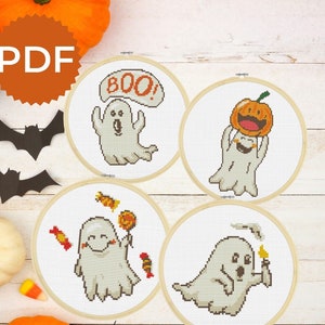 Halloween Cross Stitch Pattern | Ghost Cross Stitch Pattern | Halloween Cross Stitch | Pattern Keeper Compatible | Counted Cross Stitch