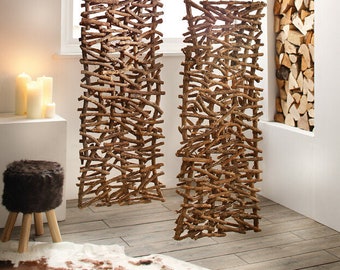 Room divider room divider wooden decorative rustic hanger hanging natural rattan 40 x 108 cm