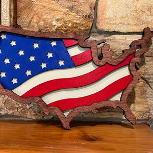 Laser cut Old Glory American flag