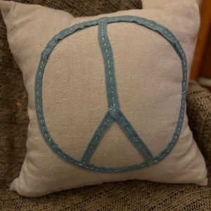 Peace Pillow complete-farmhouse style- indoor/outdoor, porch/garden decor- throw/cushion