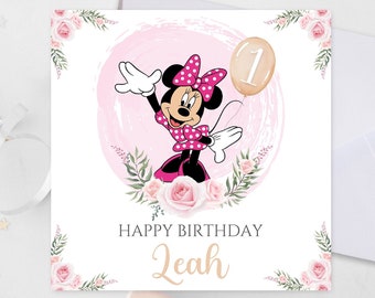 Personalised Minnie Mouse Birthday Card