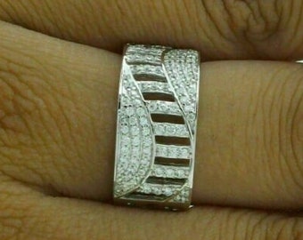 Anillo de diamantes de 2,9 quilates, oro blanco de 14 quilates, anillo de compromiso de eternidad, alianza de boda, anillo de aniversario de hombre, regalo personalizado, regalo del día de San Valentín