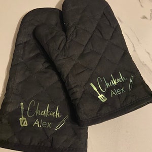 Baking gloves personalized/ grill gloves/ cooking gloves/ oven gloves/ Mother's Day/ chef gift/ Father's Day gift/ grill master image 7