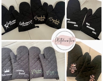 Backhandschuhe personalisiert/ Grillhandschuhe / Kochhandschuhe/ Ofenhandschuhe/ Muttertag/ Geschenk Koch/ Vatertagsgeschenk/ Grillmeister