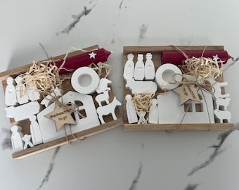 Weihnachtskrippe Mini/ Weihnachten to go/ Kleinigkeit zu Weihnachten / Kleinigkeit Danke/ Weihnachtskrippe/ Krippe Mini/ Mini Krippe to go