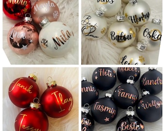 Weihnachtskugel personalisiert/ Weihnachtskugel mit Namen/ Christbaumkugel/ Geschenk Oma/Opa /Erzieherin mit Herz/ Bester Papa/ Beste Mama/
