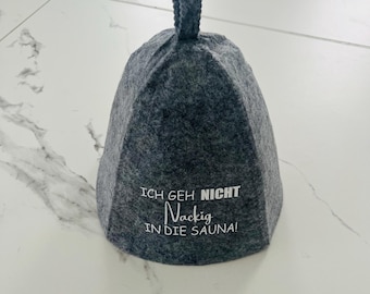 Saunahut aus Filz / SaunaHut personalisiert/ Sauna Mütze / Lustiges Geschenk Saunaliebhaber/ Vatertag/ JGA