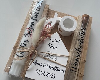 Hochzeit/ Hochzeitsgeschenk + Taufe/ Wunscherfüller/ Standesamtliche Hochzeit/ Raysin/ Stabkerze Hochzeit/Geschenk Brautpaar/Taufgeschenk