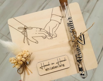 Hochzeitsgeschenk/ Hochzeit Geldgeschenk/ Hand in Hand ein Leben lang /Wunscherfüller Hochzeit. / personalisiertes Geschenk Hochzeit
