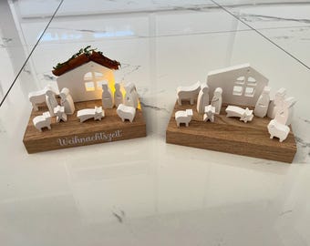 Weihnachtskrippe Mini/ Krippe to Go/ minimalistische Krippe/ Weihnachtsdeko/ Geschenkset Krippe