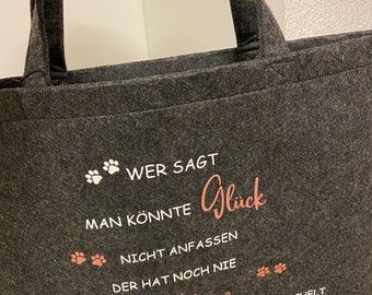 Filz Tasche/ Filz Shopper / personalisierte Tasche/ Einkaufstasche/ Geschenk Mama/ Hunde/ Beste Freundin/ Oma/ Hunde Geschenk