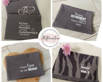 Geschirrtuch personalisiert/Geschirrtuch mit Spruch/Beste Oma/Hochzeit/ Geburtstagsgeschenk/Ruhestand/Erzieherin/Muttertag/Richtfest