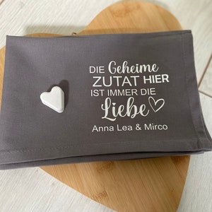 Geschirrtücher personalisiert/ Hochzeitsgeschenk/ Geschenkidee Hochzeit/ Mr. & Mrs. / Geschenk zur Standesamtlichen Trauung Geschirrtuch grau