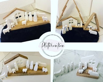 Christmas nativity scene/ Raysin nativity scene/ minimalist nativity scene/ Christmas decoration/ nativity gift set