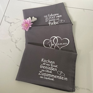 Geschirrtücher personalisiert/ Hochzeitsgeschenk/ Geschenkidee Hochzeit/ Mr. & Mrs. / Geschenk zur Standesamtlichen Trauung Bild 1