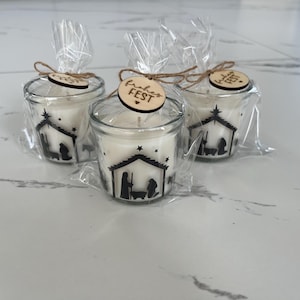 Christmas candle, Christmas candle crib/ Christmas crib/ personalized Christmas candle/ personalized candle/ Christmas treat/