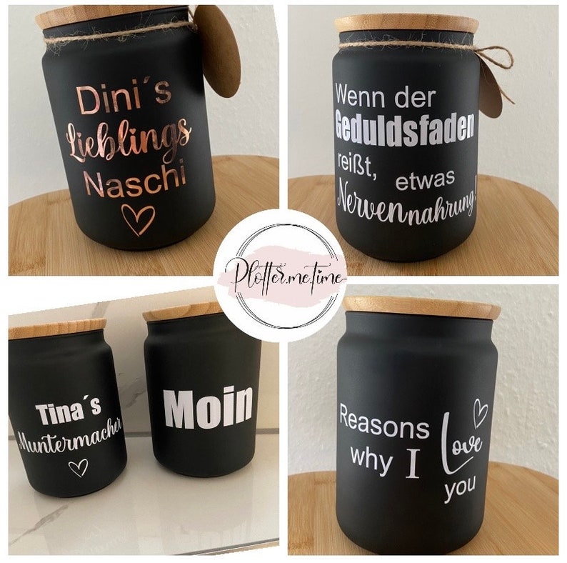 Personalisiertes Vorratsglas/Vorratsdose/Muttertagsgeschenk/ Glück im Glas/Nervennahrung/Vatertag/Hochzeit/Lehrerin/Lehrer Danke/ Abschied Bild 5