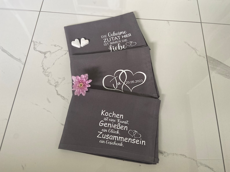 Geschirrtücher personalisiert/ Hochzeitsgeschenk/ Geschenkidee Hochzeit/ Mr. & Mrs. / Geschenk zur Standesamtlichen Trauung Bild 2