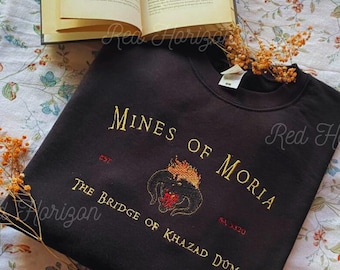 Balrog of Moria Embroidered Sweatshirt – Dark Fantasy Fire Demon Design, Fan-Made Adventure Apparel