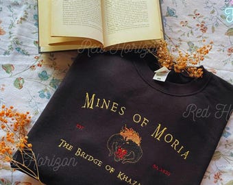 Balrog von Moria besticktes Sweatshirt – Dunkles Fantasy-Feuerdämonen-Design, Fan-Kreation für Abenteuerkleidung